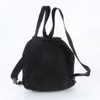 Prada Tessuto Nylon Triangle Logo Leather Backpack Shoulder Bag Black — view 3