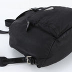 Prada Tessuto Nylon Triangle Logo Leather Backpack Shoulder Bag Black — view 6