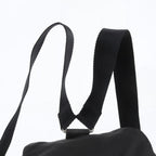 Prada Tessuto Nylon Triangle Logo Leather Backpack Shoulder Bag Black — view 2