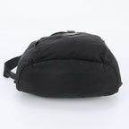 Prada Tessuto Nylon Triangle Logo Leather Backpack Shoulder Bag Black — view 5