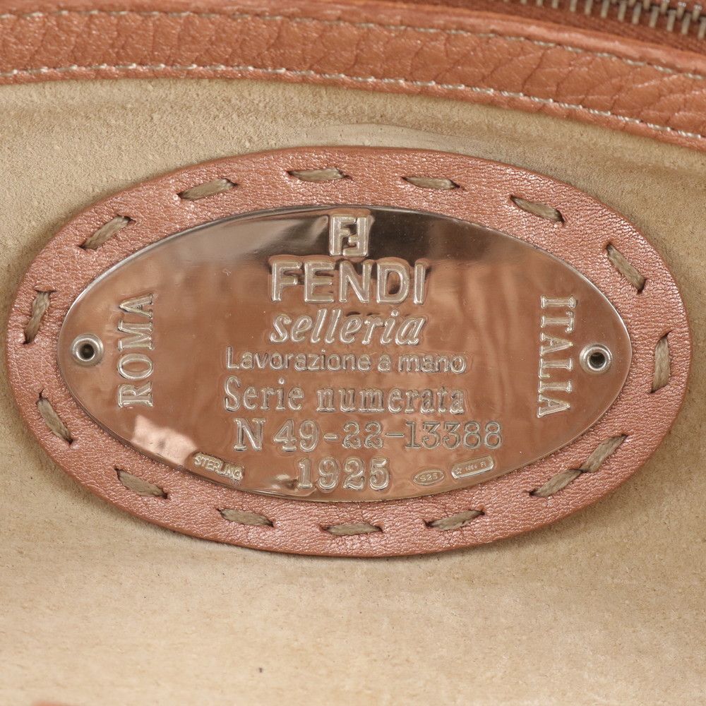 Fendi Selleria Linda Leather Shoulder Bag Tote Hand Pink — view 8