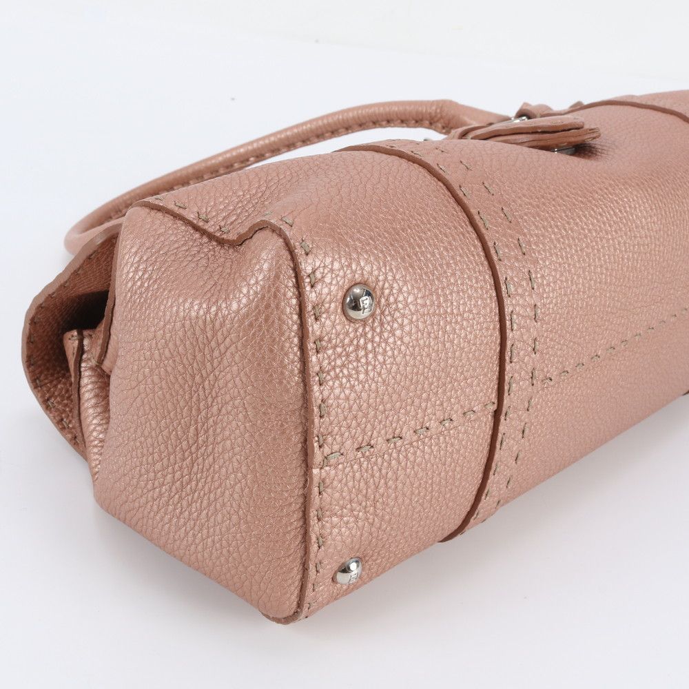 Fendi Selleria Linda Leather Shoulder Bag Tote Hand Pink — view 6