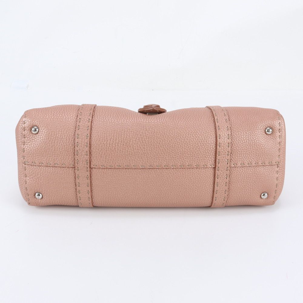 Fendi Selleria Linda Leather Shoulder Bag Tote Hand Pink — view 5