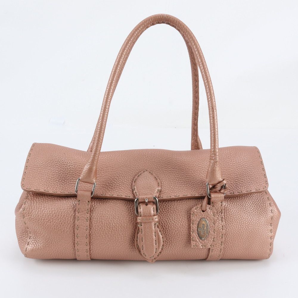 Fendi Selleria Linda Leather Shoulder Bag Tote Hand Pink