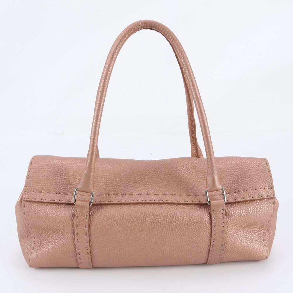 Fendi Selleria Linda Leather Shoulder Bag Tote Hand Pink — view 3