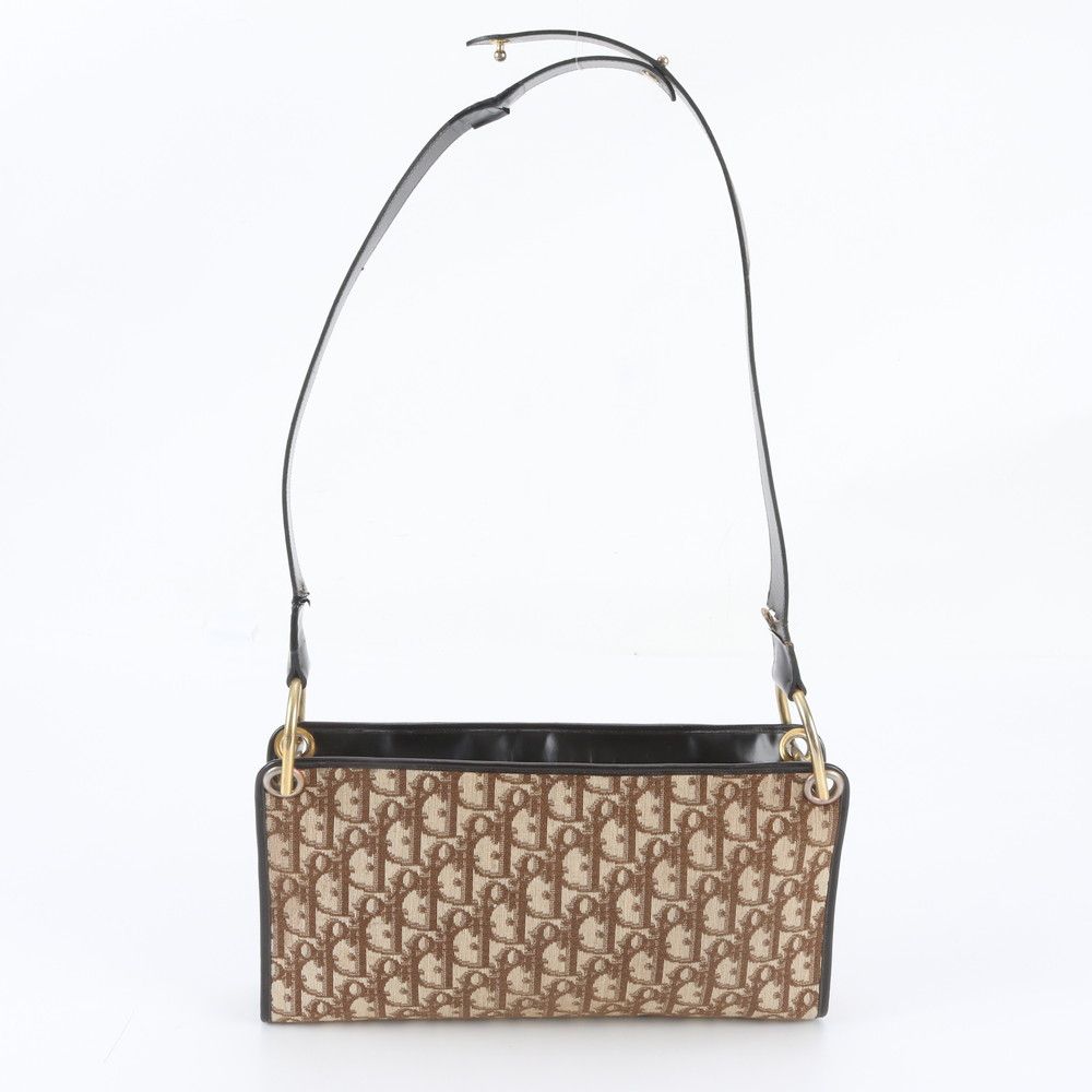 Dior Vintage Trotter Canvas Leather Shoulder Bag — view 3