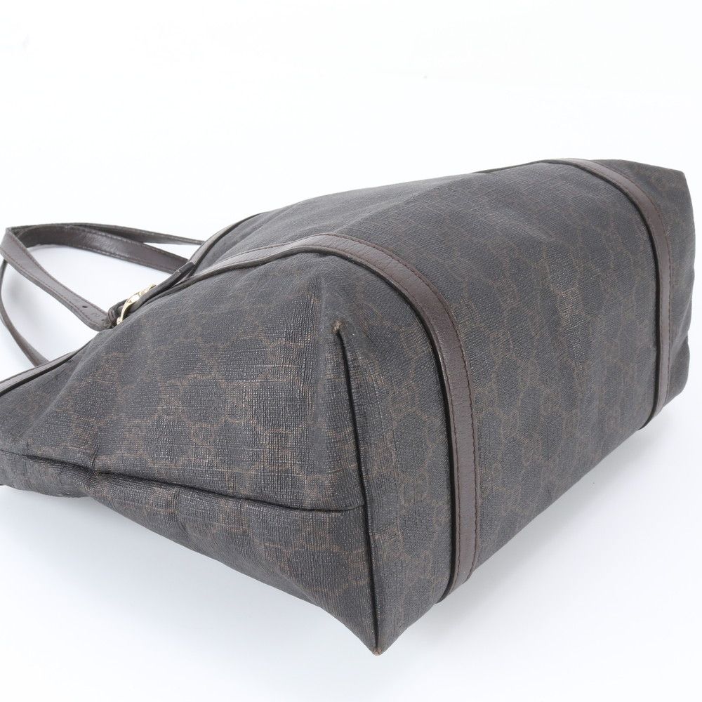 Gucci GG Supreme Leather Tote Bag Shoulder Hand Brown — view 4