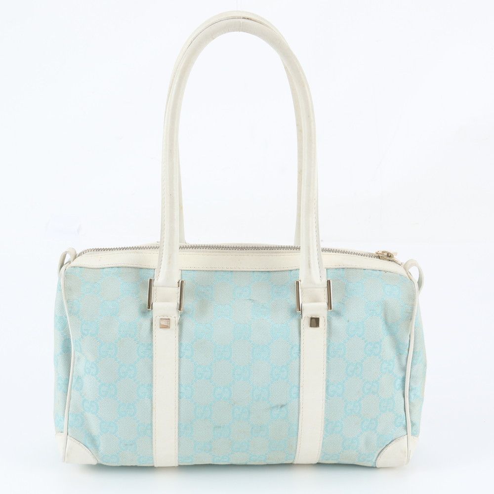Gucci GG Canvas Mini Boston Leather Handbag Tote — view 3