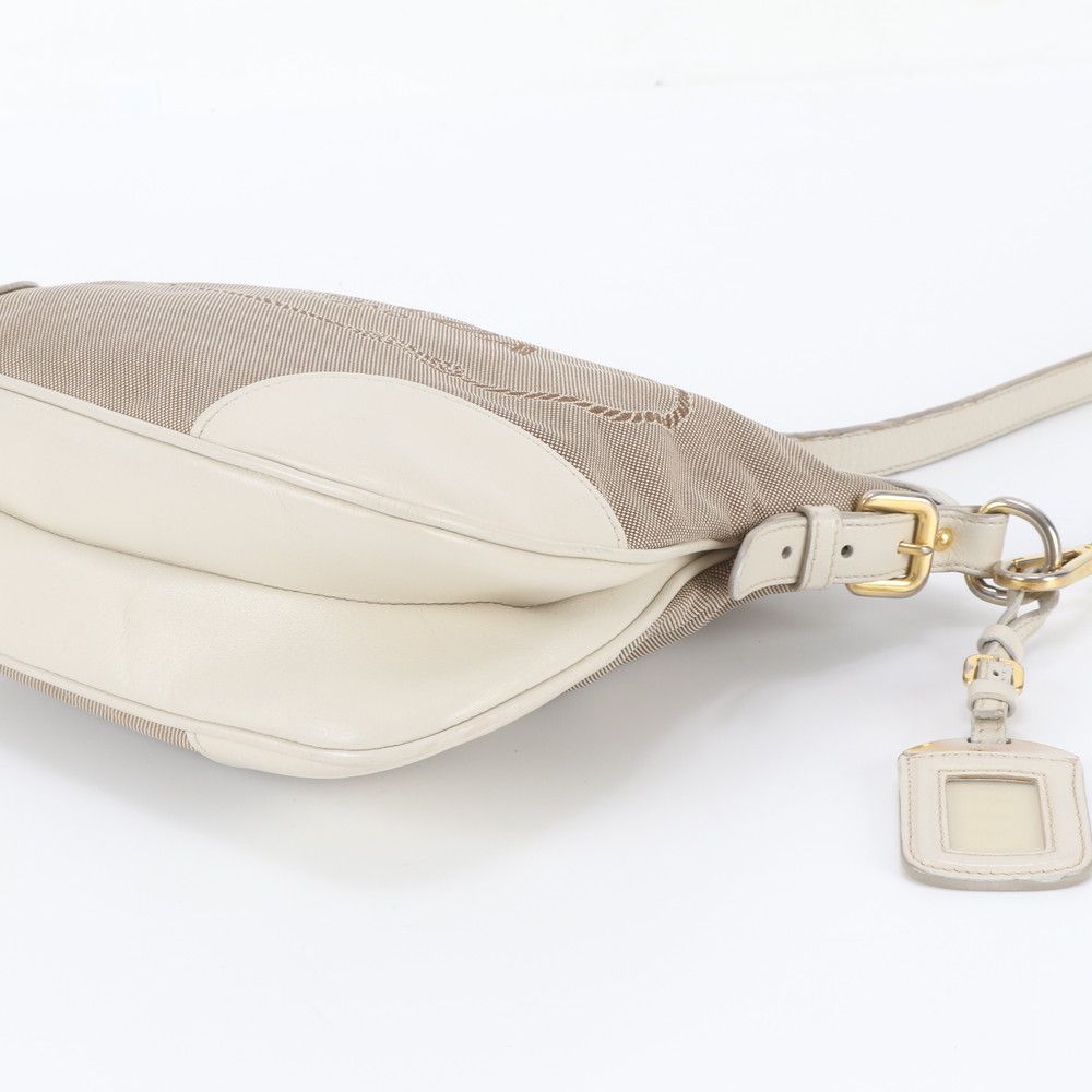 Prada Leather Canvas Shoulder Bag — view 4