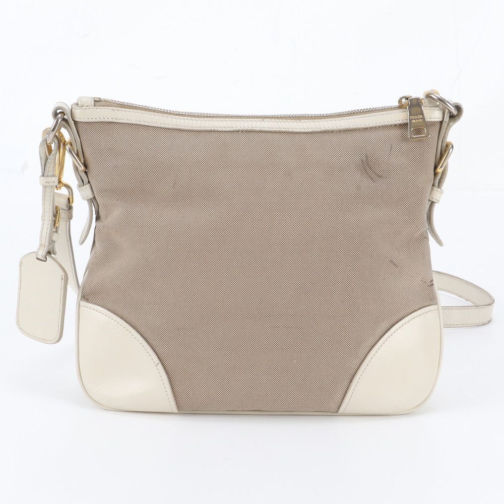 Prada Leather Canvas Shoulder Bag — view 3