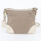 Prada Leather Canvas Shoulder Bag — view 3