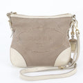 Prada Leather Canvas Shoulder Bag