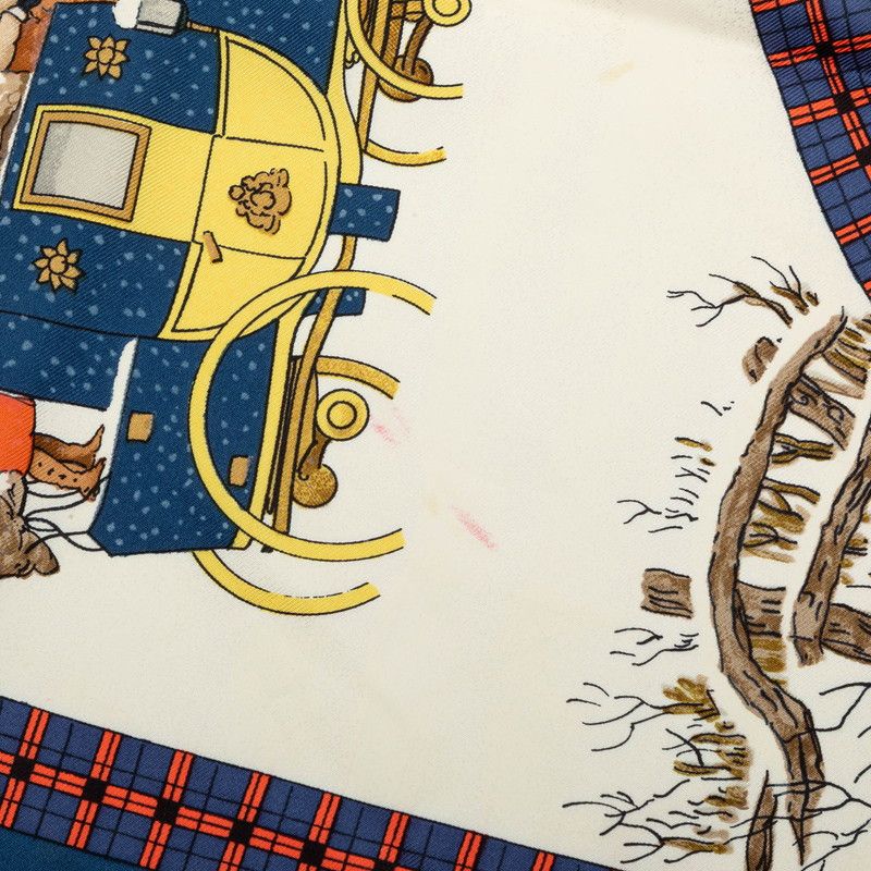 Hermes Carre 90 Bull&mouth Western Office Mail Scarf Multicolor Silk — view 4