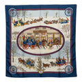 Hermes Carre 90 Bull&mouth Western Office Mail Scarf Multicolor Silk