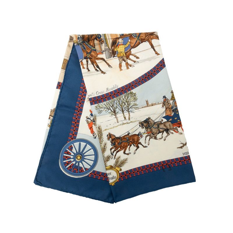 Hermes Carre 90 Bull&mouth Western Office Mail Scarf Multicolor Silk — view 3