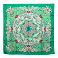 Hermes Luna Park Amusement Scarf Green Multicolor Silk