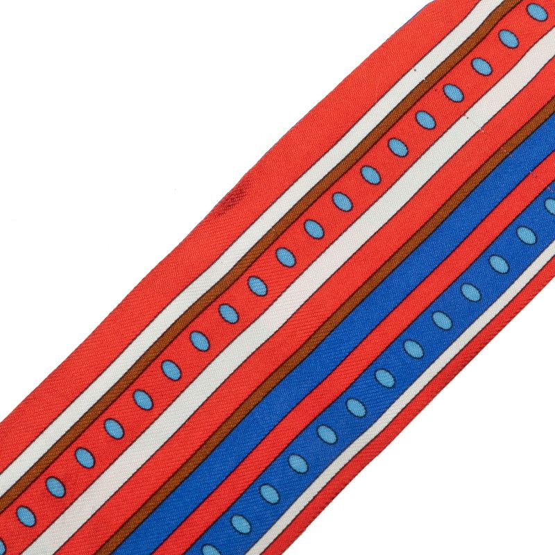 Hermes Twilly Sequences Seconds Scarf Red Multicolor Silk — view 3