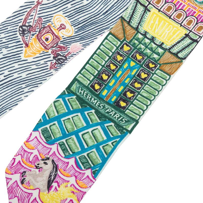 Hermes Twilly Super Silk Quest Scarf Multicolor — view 2