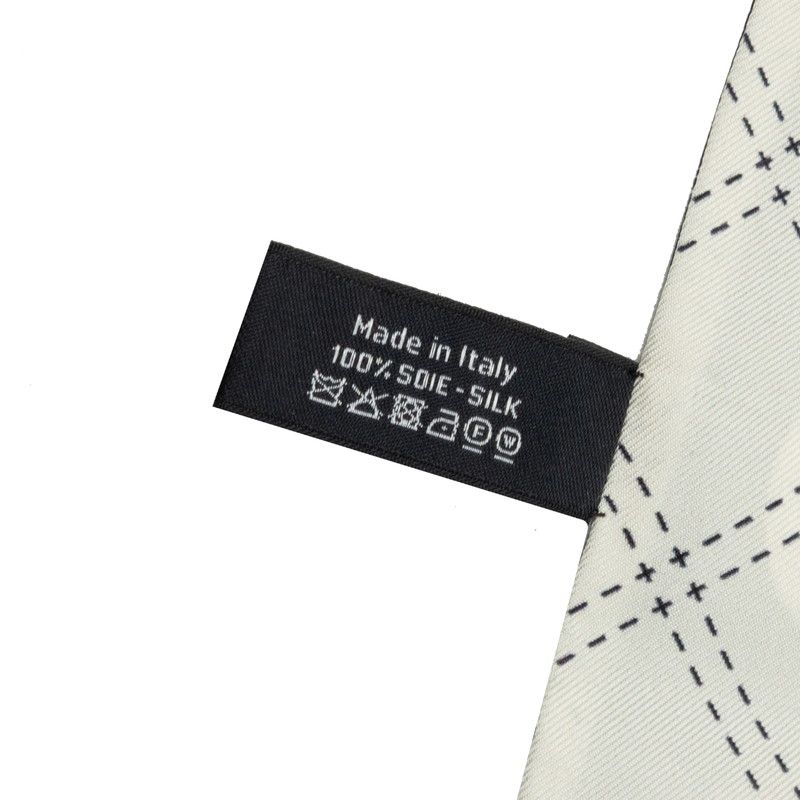 Chanel CC Logo Scarf Black White Silk — view 5