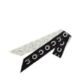 Chanel CC Logo Scarf Black White Silk