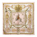 Hermes Carre 90 LV Dovicvs Magnvs White Louis 14 on Horseback Scarf Pink