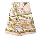 Hermes Carre 90 LV Dovicvs Magnvs White Louis 14 on Horseback Scarf Pink — view 3