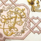 Hermes Carre 90 LV Dovicvs Magnvs White Louis 14 on Horseback Scarf Pink — view 5