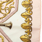 Hermes Carre 90 LV Dovicvs Magnvs White Louis 14 on Horseback Scarf Pink — view 7