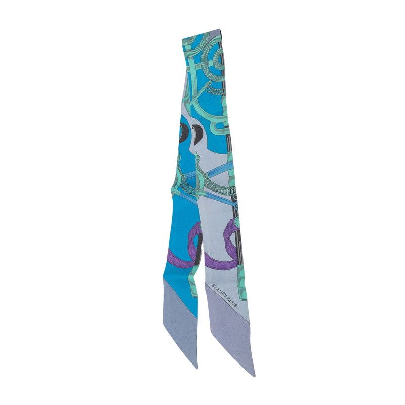 Hermes Twilly Eperon D'or Apron Scarf Multicolor Silk