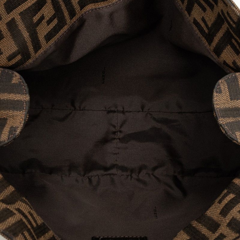 Fendi Zucca Tote Shoulder Bag Brown Canvas Leather — view 5