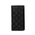 Louis Vuitton Monogram Eclipse Portefeuille Brazza Wallet Gray Leather