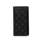 Louis Vuitton Monogram Eclipse Portefeuille Brazza Wallet Gray Leather