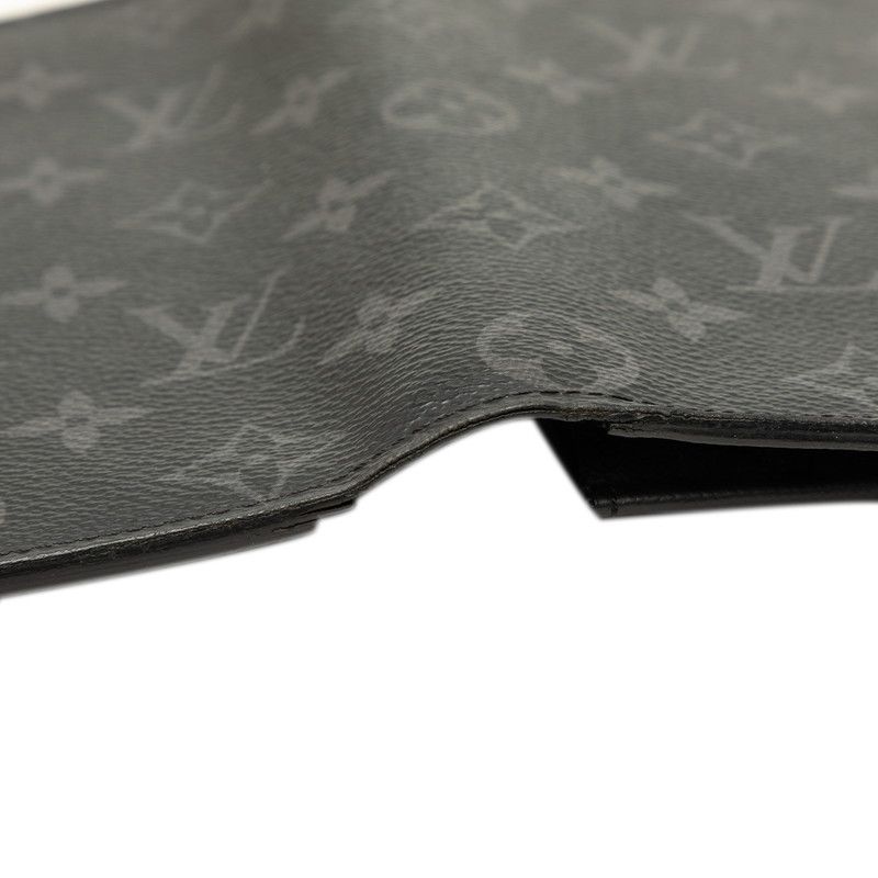 Louis Vuitton Monogram Eclipse Portefeuille Brazza Wallet Gray Leather — view 4