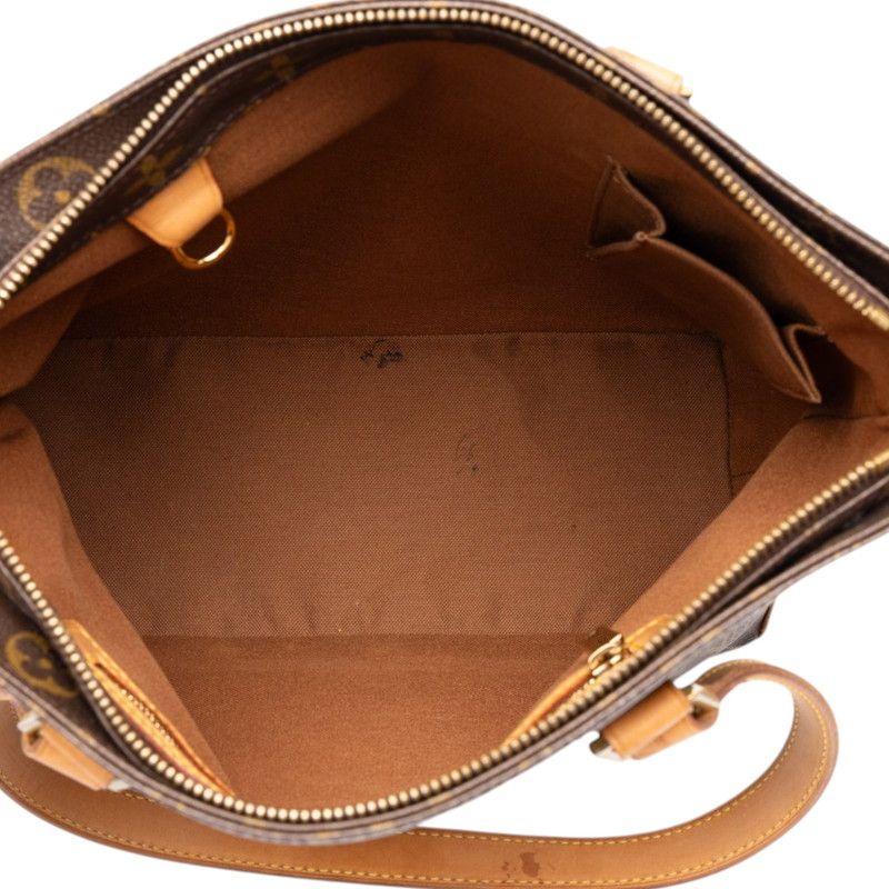 Louis Vuitton Monogram Cabas Piano Tote Shoulder Bag Brown Leather — view 6