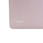 Chanel CC Logo Camellia Embossed Wallet Greige Silver Lambskin — view 6