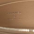 Chanel CC Logo Bifold Wallet Beige Silver Leather — view 6