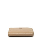 Chanel CC Logo Bifold Wallet Beige Silver Leather — view 3