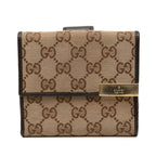 Gucci GG Canvas Bifold Wallet Beige Brown