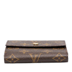 Louis Vuitton Monogram Portefeuille Elise Bifold Wallet Brown Leather — view 3