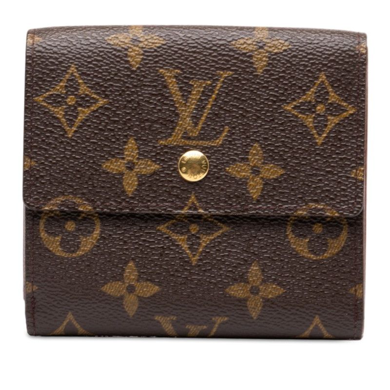 Louis Vuitton Monogram Portefeuille Elise Bifold Wallet Brown Leather