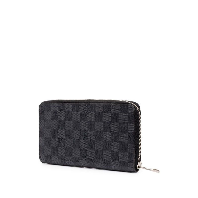 Louis Vuitton Damier Graphite Zippy Organizer Zip Around Wallet Black Leather — view 2