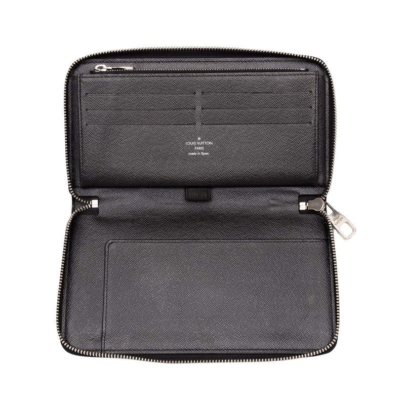 Louis Vuitton Damier Graphite Zippy Organizer Zip Around Wallet Black Leather — view 4