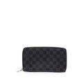 Louis Vuitton Damier Graphite Zippy Organizer Zip Around Wallet Black Leather