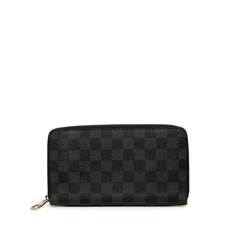 Louis Vuitton Damier Graphite Zippy Organizer Zip Around Wallet Black Leather