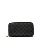 Louis Vuitton Damier Graphite Zippy Organizer Zip Around Wallet Black Leather
