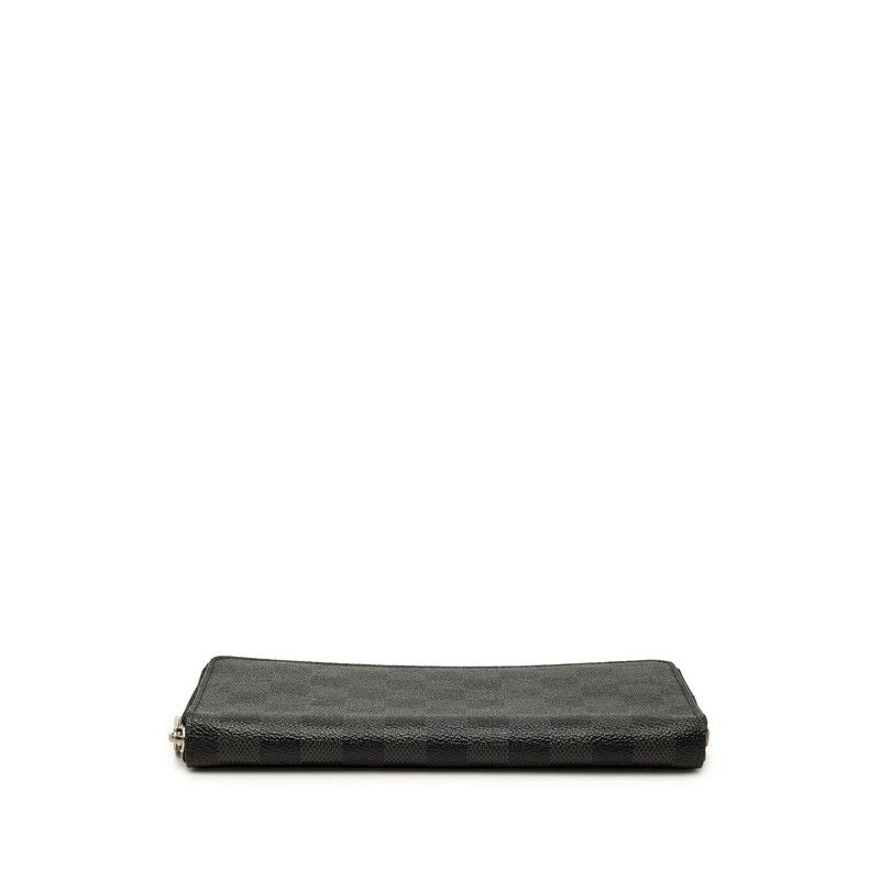 Louis Vuitton Damier Graphite Zippy Organizer Zip Around Wallet Black Leather — view 3