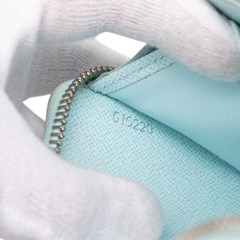 Louis Vuitton Epi Zippy Wallet Zip Around Light Blue Leather — view 8
