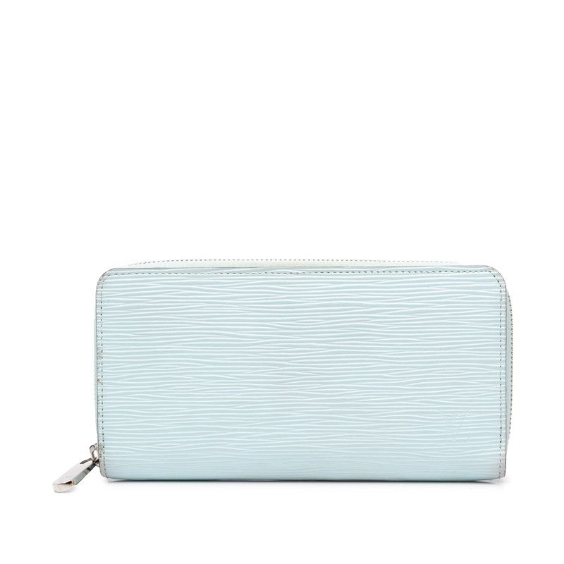 Louis Vuitton Epi Zippy Wallet Zip Around Light Blue Leather