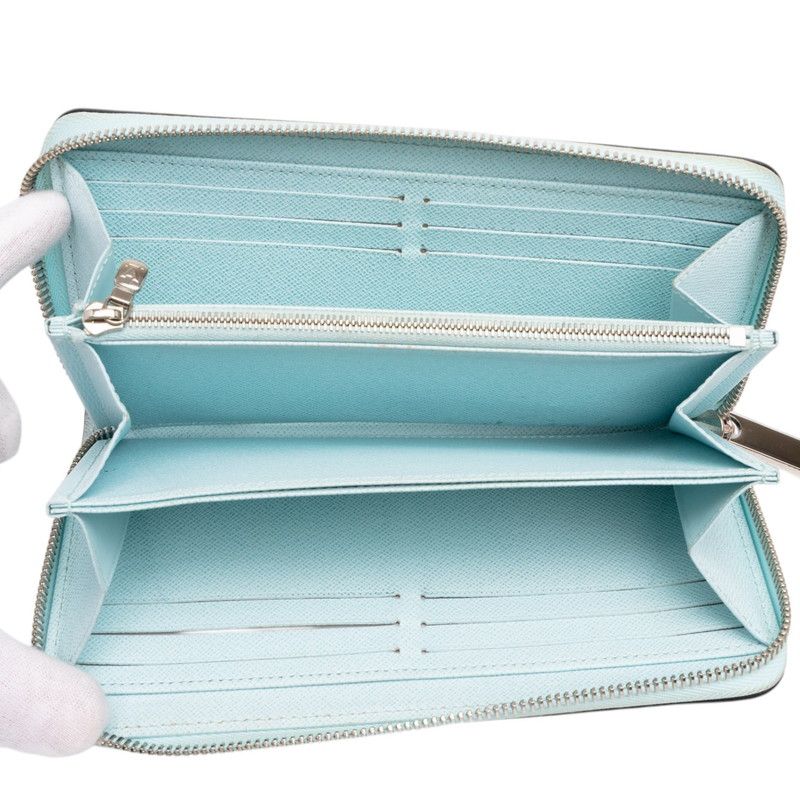 Louis Vuitton Epi Zippy Wallet Zip Around Light Blue Leather — view 6