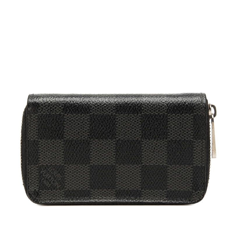 Louis Vuitton Damier Graphite Zippy Coin Purse Black Leather